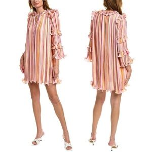 🌻NEW w/tags BCBGMAXAZRIA Accordion Pleated Shift Dress Size 2